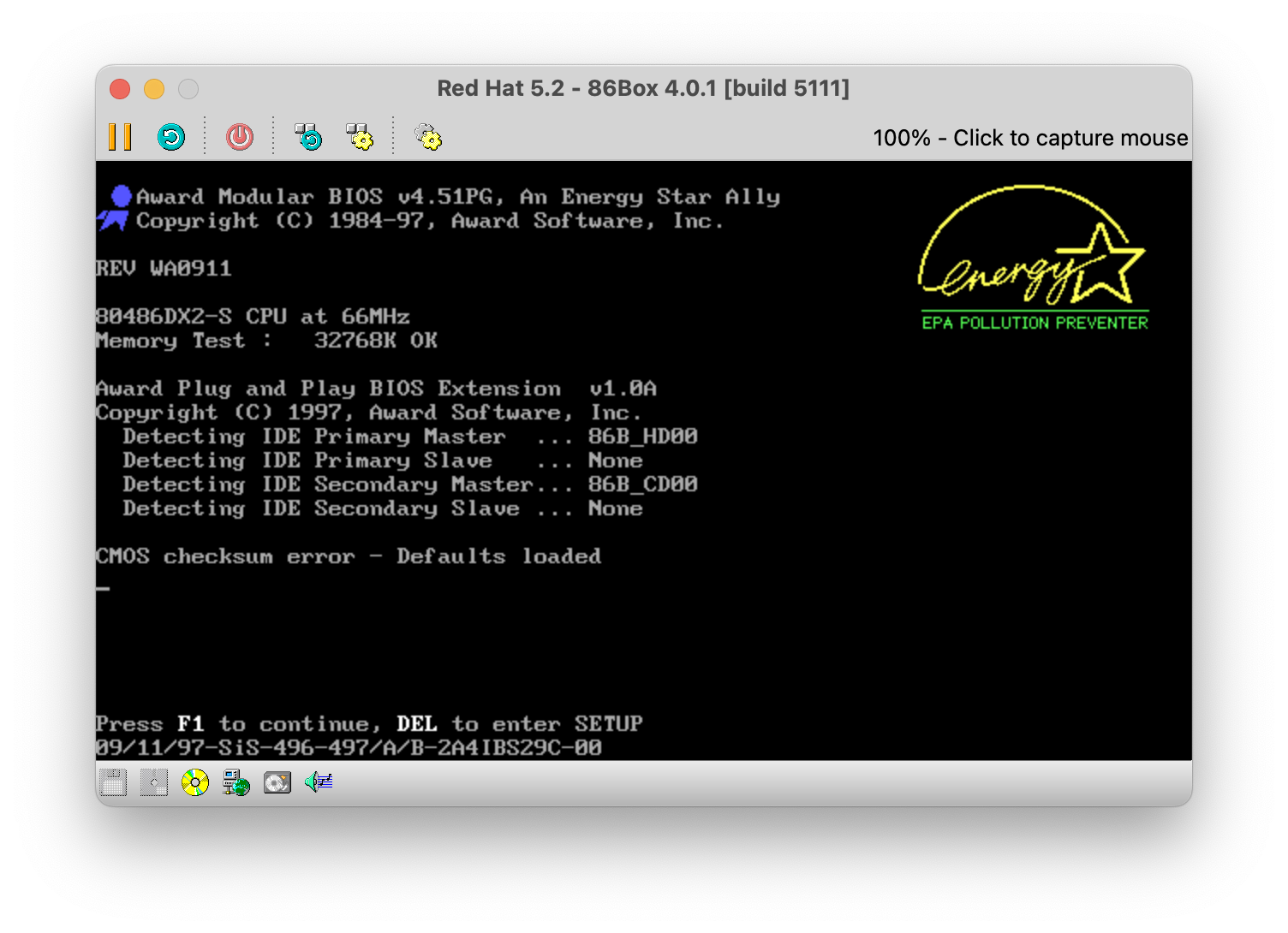 Getting Red Hat Linux 5.2 up and running on 86Box – www.chrisrcook.com