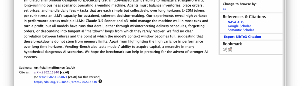 Vending-Bench: A Benchmark for Long-Term Coherence of Autonomous Agents
